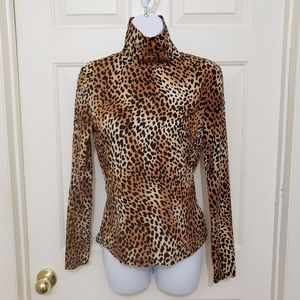 St John Abstract Animal Print Fitted Turtl…